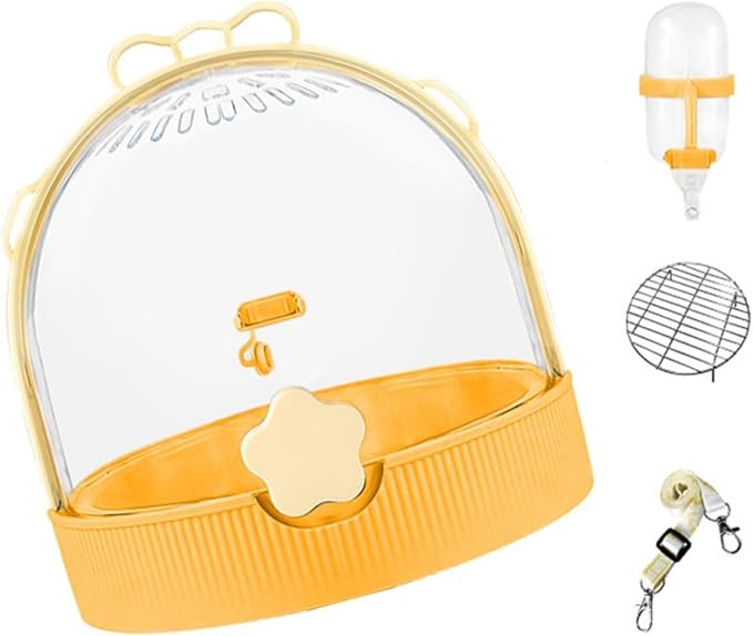 Bird Cage Bird Aviary Parrot Cage Flight Birdcag Bird Carrier Travel Carrier Cage Parakeet Cage Breathable Cage Spacious with Grids(Yellow)