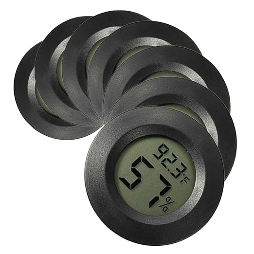 POPETPOP 14pcs Mini Hygrometer for Terrarium Compact Humidity and Temperature for Reptile Tanks Indoor and Outdoor Use Design
