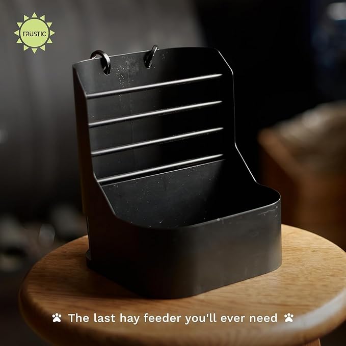 Hay and Food Feeder for Rabbit, Guinea Pig, Bunny, Chinchilla, Heavy Duty Metal Bin 5.5 x 5.5 x 7 inch (Pack of 2)
