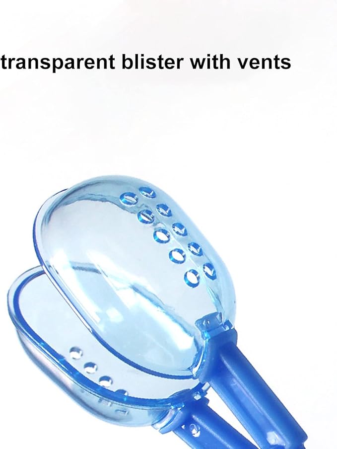 Reptile Poop Scoop, Scissor Handle Transparent Multipurpose Reptile Feeding Clamp for Tortoise for Spider (Blue)