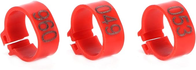 Tiiyee Pigeons Leg Ring, 100Pcs Plastic Bird Identify Clip Ring Poultry Markers Foot Ankle Training Identification Bands for Ducks Chicks Chicken Guinea Pigeons Goose Bantam Finch Lovebird Quail(12mm)
