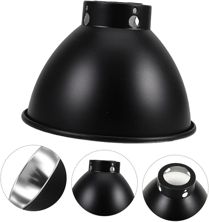 Toyvian Reptile Heat Lamp Guard Reflective Dome Shade for Optimal Habitat Lighting Compatible with Heat and Basking Bulbs Easy to Install Enhances Temperature Uniformity for Reptile