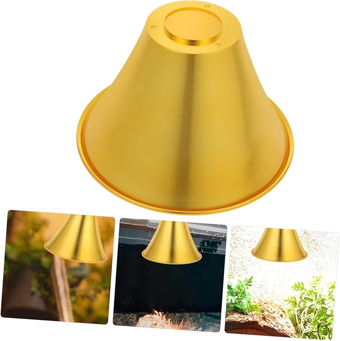 POPETPOP Reptile Heat Lampshade Deep Insulation Cover Dimmable Reptile Heat Pad Tortoise Basking Lamp Robust Metal Design