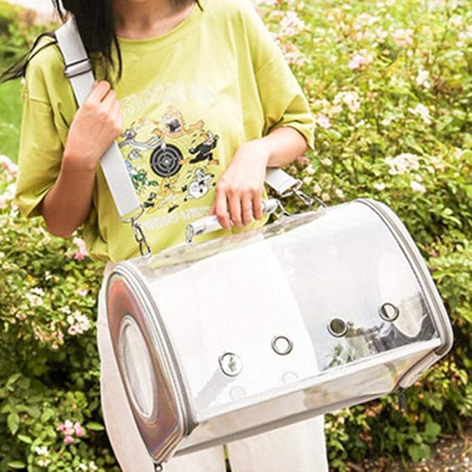 Bird Carriers Portable Pet Carrier Transparent Breathable Travel Cage Tote Bag Parrot Handbag Birds Travel Houlder Bag 1Pcs