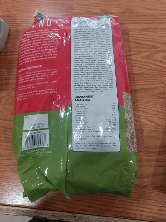 Premium Nutrition MENU Pet Rabbit Food - Timothy Hay Pellets, 8Lb
