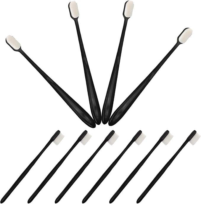 VOSAREA 10pcs Turtle Shell Cleaning Brushes for Reptile Care, Flat Head Black Scrub Brushes, Lightweight Long Handle Turtle Tank Cleaning Tools for Pet Shell Health Maintenance