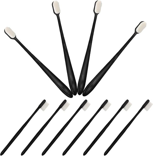VOSAREA 10pcs Turtle Shell Cleaning Brushes for Reptile Care, Flat Head Black Scrub Brushes, Lightweight Long Handle Turtle Tank Cleaning Tools for Pet Shell Health Maintenance