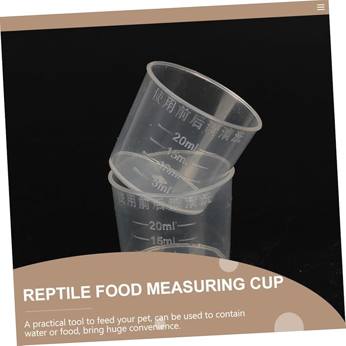 Milisten 30pcs Reptile Feeding Dish Measuring Cups for Lizard Food and Water Reusable Pet Supplies for Precise Portion Control