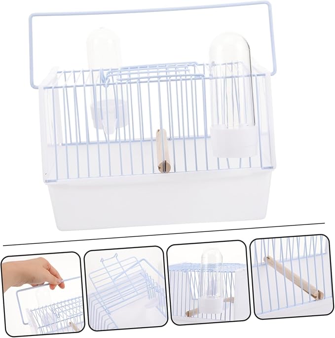 BESPORTBLE 1set Portable Bird Travel Cage Lightweight Parrot Carrier for Hiking Camping and Outdoor Activities Compact Design for Safe Bird Transport