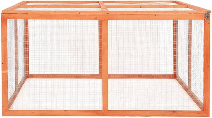 vidaXL Rabbit Hutch - Solid Firwood and Steel Wire - Outdoor Design - Suitable for Small Animals -Easy Assembly- Openable Roof - Cali Prop 65 Warning
