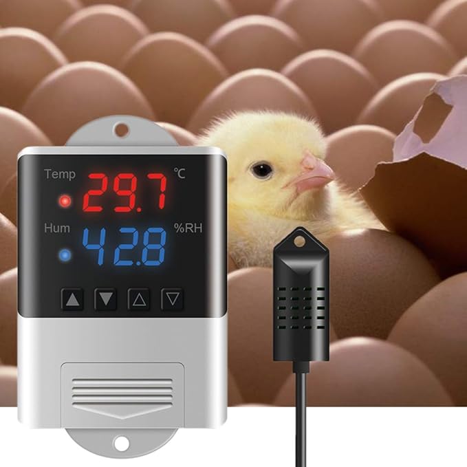 Portable Temperature Humidity Hygrometer Thermostat AC 110V 220V Display 20~60°C/0~100% RH Easy Installation