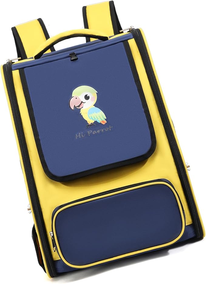 Comfortable Bird Transport Backpack for Outdoor Adventures Including Removable Tray and Feeding Cup Fashionable Bird Carrier