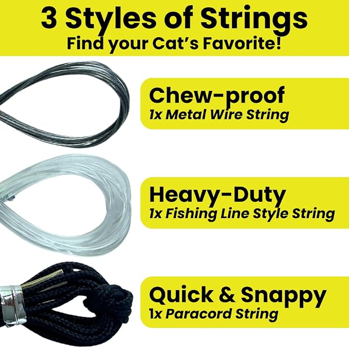 Forever Stick with Cat Toys and Strings Bundle - The Unbreakable Cat Wand Toy, Durable Cat Toy Wand, Extra Long Cat String Toy, Cat Fishing Pole Toy for Bored Indoor Adult Cats, Cat Stick Toy - Image 8