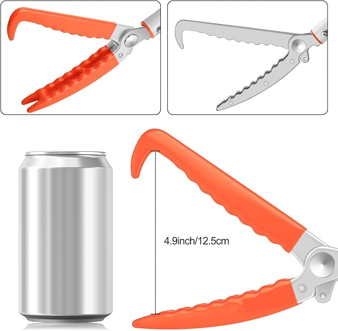 Kalkal Snake Grabber Tool, 60” Professional Aluminum Alloy Telescopic Rattle Snake Tongs, Reptile Grabber Snake Catcher Wide Jaw Handling Tool with Lock