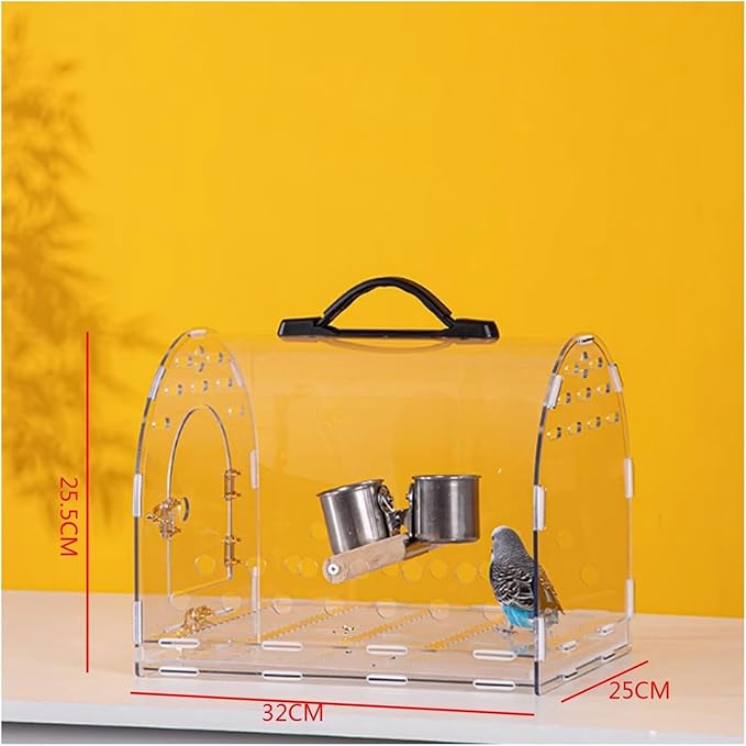 Bird Cages Bird Cage Transparent Parrot Take-Out Portable Bag Out Acrylic Special (Small)