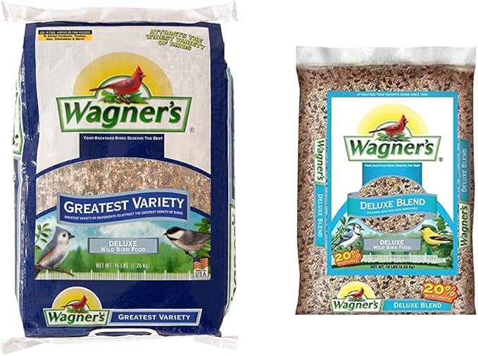 Wagner's Wild Bird Food Variety Bundle - 62059 Greatest Variety Blend (16 lbs) + 13008 Deluxe Blend (10 lbs)