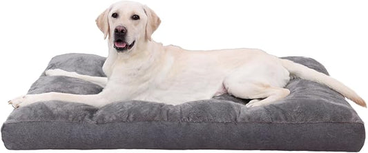 NUPIDA Dog Bed for Crate for Large Dog, Machine Washable Bed XL Crate Plush Pet Kennel Pad with Non-Slip Bottom, Pet Sleeping Mat, 41x27 inch, Dark Gray