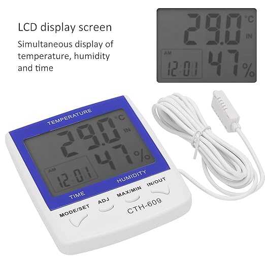 Tbest Instruents ‑609 Diital Theroeter Hyr Wall Oted Trature Eter for Hoe Far House Indusal Plies