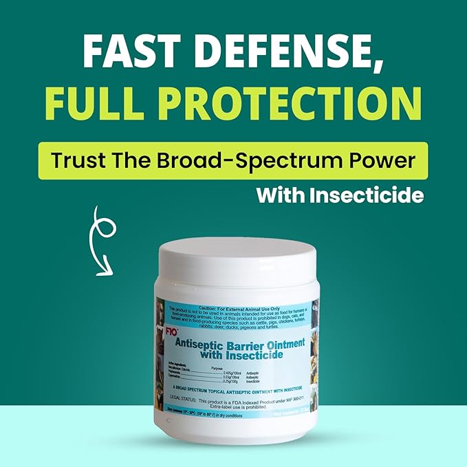 F10 Antiseptic Barrier Ointment for Reptiles, Birds, Small Animals & Exotic Animals. Wound Healing Ointment for Pet - 500g