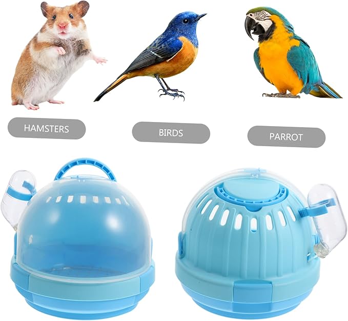 1set Lightweight Handheld Pet Bird Travel Cage Portable Parrot Carry Case for Small Birds Includes Carrier Galvanized Mesh Pad