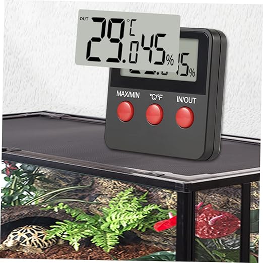 Holibanna 2sets Digital Hygrometer and Thermometer for Reptile Tanks Accurate Temperature and Humidity Measurement for Lizard and Snake Habitats Easy to Use and Durable