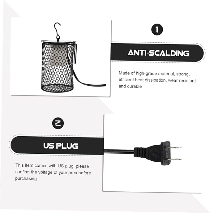 Toddmomy Reptile Scalding Lamp Heater Guard Durable Hanging Lampshade for Reptile Tanks Parrots Efficient Heat Dissipation High Strength Material Fits Various Heating Lamps