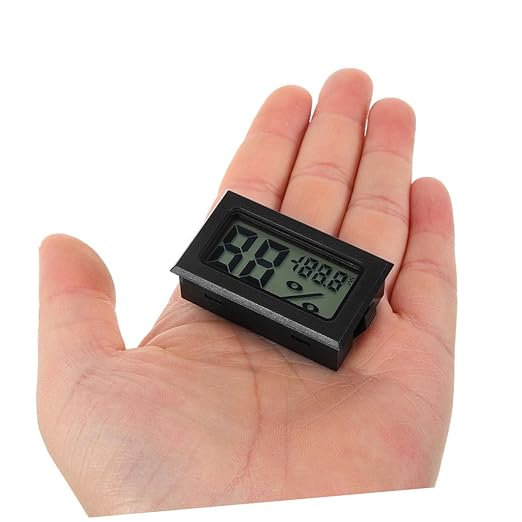 STOBAZA Bearded Dragon Cage Accessory Digital Thermometer Hygrometer LCD Display