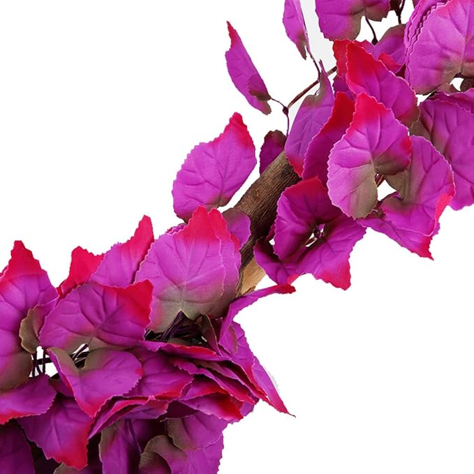 2 Pack Realistic Silk Hanging Plants for Reptile Terrarium, Non-Toxic Artificial Pink Decor, Safe Habitat for Bearded Dragons, Lizards, Geckos, Snakes & Amphibians