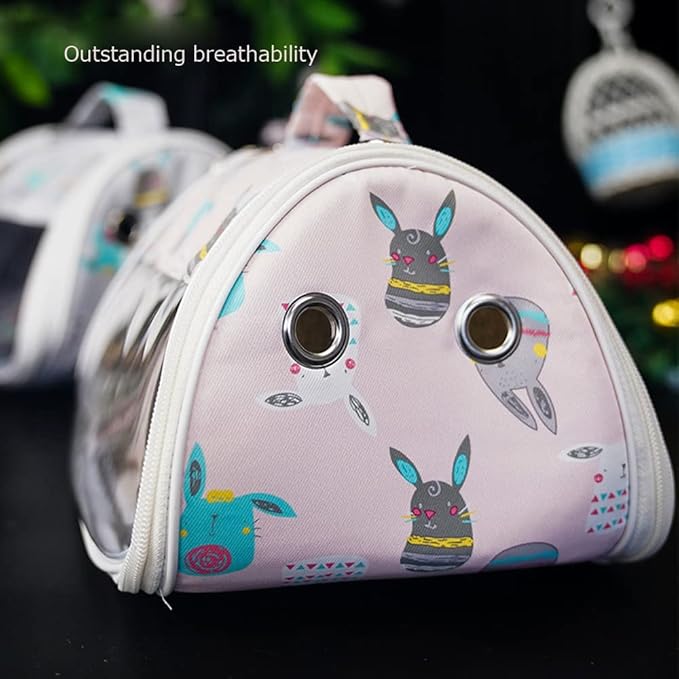 Hamster Carrier Bag Small Animal Portable Breathable Bird Outgoing Bag for Guinea Pig Hedgehog Squirrel Chinchilla Small Parrots and Other Similar Sized Animal Carrying Travel (L-23 * 20 * 15??,Grey)