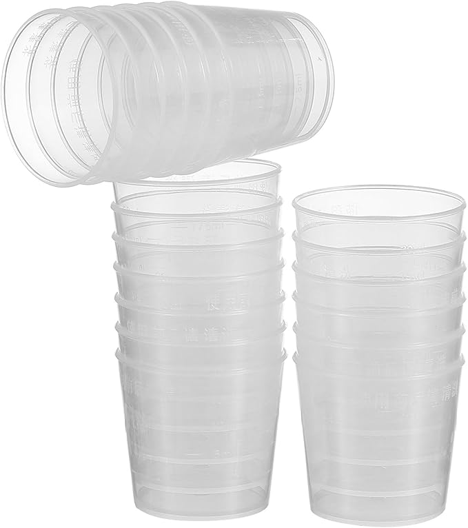 Tofficu 20ml Reptile Feeder Cup Set 20pcs, Plastic Measuring Bowls for Gecko and Lizard Feeding, Pet Food and Water Dish for Terrarium Use