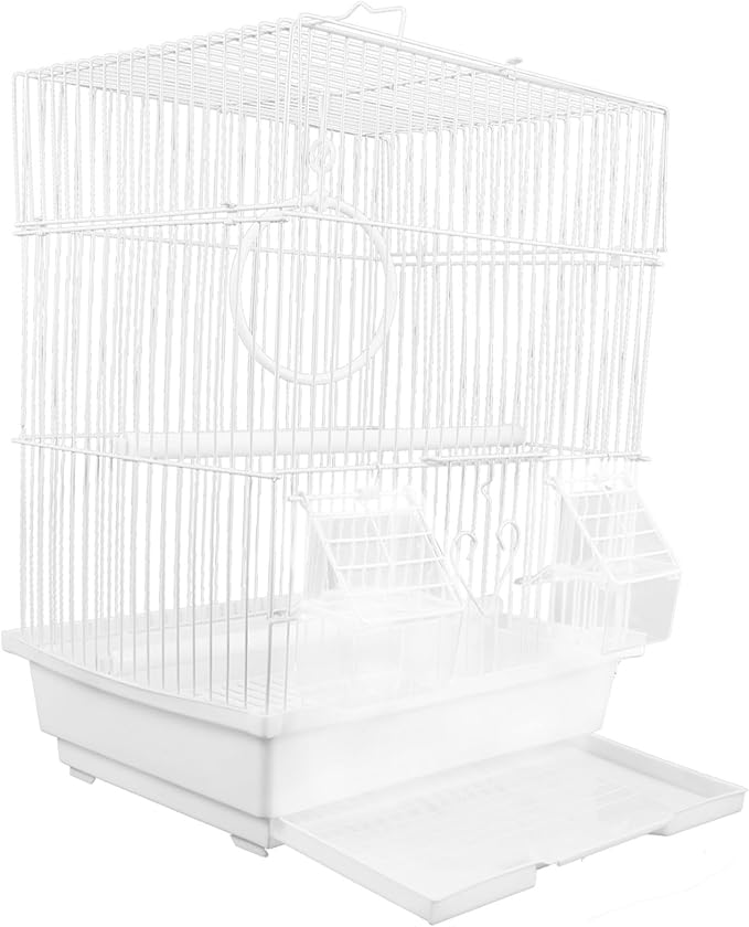 Portable Metal Parrot Cage Bird Carrier Featuring Reliable Lock Spacious Iron and Travel Cage for Parakeets Parrots and Birds Outdoor Birdcage for Walking and Hiking