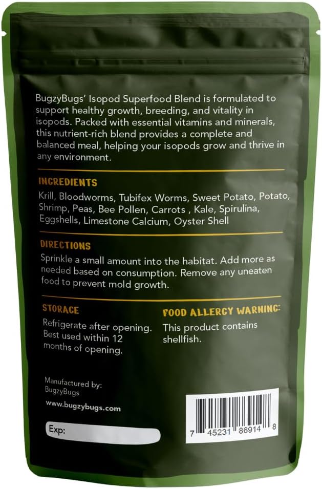 Isopod Super Food Blend Premium Nutrient-Rich Diet with Natural Protein and Calcium