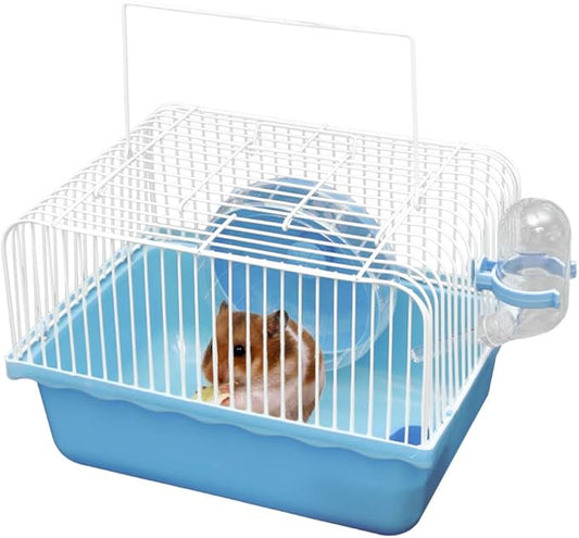 Mikikit Hamster Cage Pet Cage Travel Carry Rat Cage Hamster House Small Pets Supplies Hamster Toy Accessories