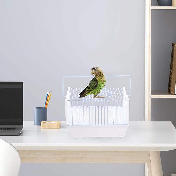 Portable Parrot Travel Carrier Cage with Breathable Wire Structure Lightweight Handheld Bird Cage for Outdoor Trips Camping Hiking Suitable for Small Birds and Parakeets and