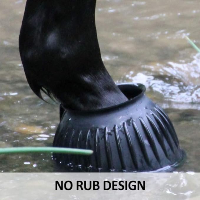 Dura-Tech Ribbed Rubber Double Lock Bell Boots for Horses | Ultimate Horse Protection | Heavy-Duty Impact Shield | No-Rub Design | Secure Double Lock Closure