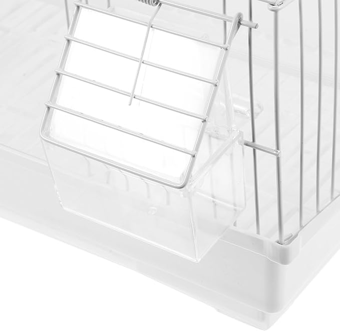 NUOBESTY Portable Metal Bird Cage for Pet Birds Secure and Comfortable Iron Parrot Carrier Cage for Home Use White Iron Craftsmanship
