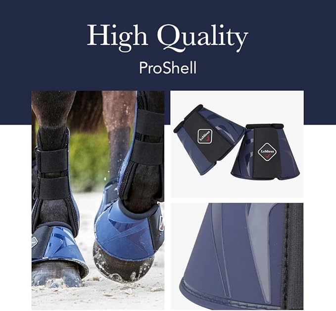 LeMieux Navy ProShell Overreach Horse Boots - Protective Gear and Training Equipment - Equine Boots, Wraps & Accessories