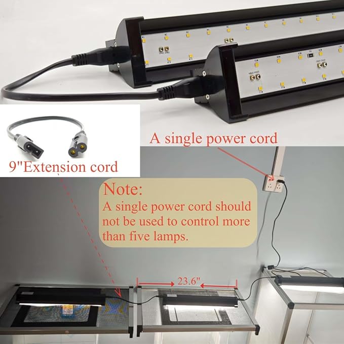 Leoterra 16-Inch 18W LED UVB Light - Professional Reptile Lighting System with Linkable Design - Desert Reptile UVB Lamp for Bearded Dragon, Tortoise, Gecko - Multi-Tank Setup 8000+ Hours