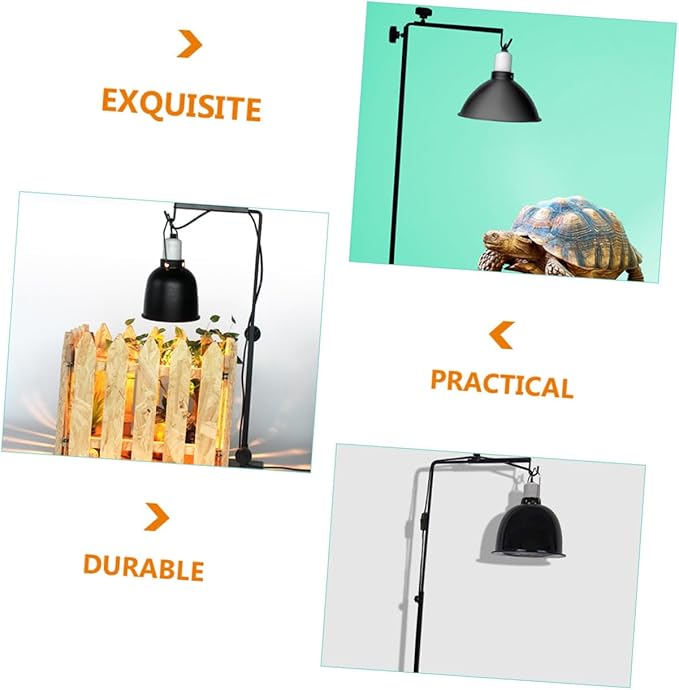 Reptile Heat Lamp Stand Adjustable Metal Rack for Pet Lighting Practical Design for Various Heating Needs Safe for Reptiles for Turtle and Lizard Habitats