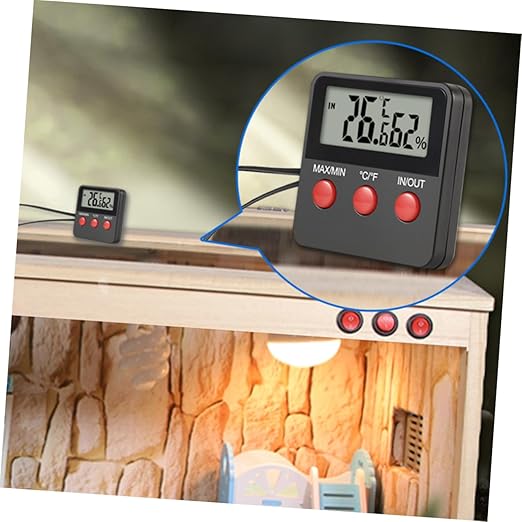2sets Accurate Temperature Humidity Monitor Thermohygrometer for Turtle Tank Reptile Thermostat Digital Thermometer for Home Egg Incubator