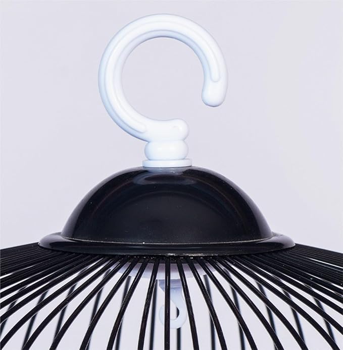Bird Cage Parrot Cage Metal Bird Cage Round Bird House Carrier Wrought Iron Birdcage Portable Durable Bird Carriers for Indoor Flight Birdcage(White,34 * 99cm)