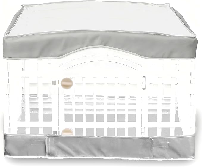 2 Pack Dog Playpen Cover and Bottom Pad Fits for 36 Inch 4 Panels Pet Playpen, Dog Crate Pad Puppy Play Pen Cover, Hoop and Loop Design (Note: Playpen Not Included). (PureGray)