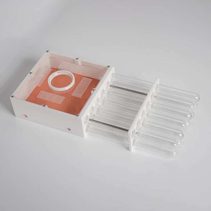 Professional Ant Farm Test Tube Nest, Clear Acrylic, 12 Tubes 20x200mm, Large Foraging Area with 6 Extension Ports