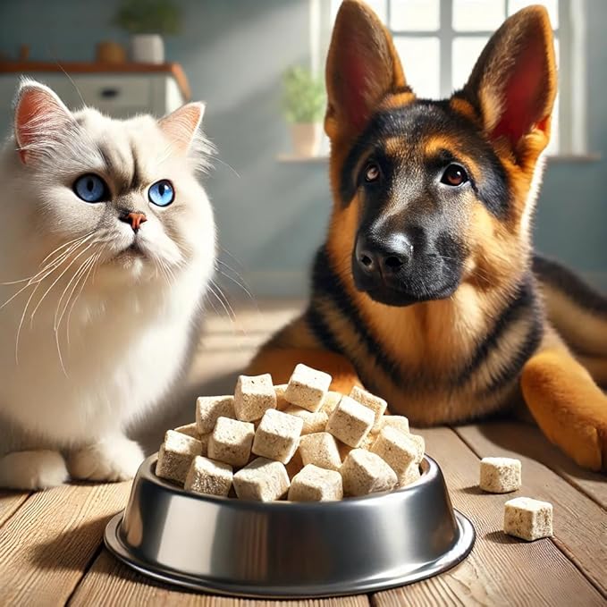 Freeze Dried pet Treats (7oz, Salmon) Thoughtfully Crafted to Satisfy Multiple Types of Animal Companions.