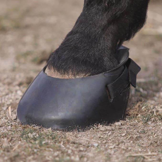 Dura-Tech Protective Rubber Horse Boot | Ultimate Hoof Protection | Ideal Between Trims or Lost Shoes | Easy Slip-On Style | Secure 1" Wide Adjustable Strap | Non-Slip Traction Bottom