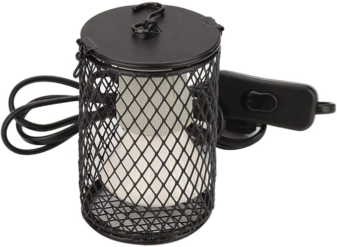 Yosoo 100w Ceramic Heat Preservation Light for Reptile, Fast Heating Heat Lamp with Cage for Turtle, Snakes, Lizards, Frogs, Chicks, Reptile Heat Lamp Cap, Reptile & Amphibian Habitat Lighting