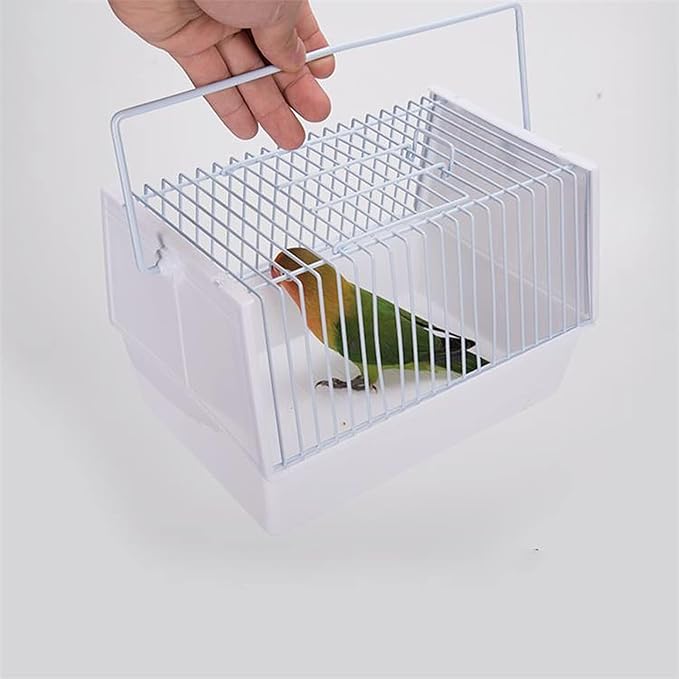 Breathable Small Bird Travel Cage with Feeding Cups, Portable Parrot & Cockatiel Carrier, Lightweight Travel Bag