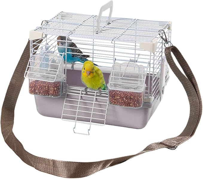 Portable Bird Cage - Heavy-Duty Travel Carrier, Convenient Handle, Small Animal Housing, Durable Pet Enclosure | Safe Transport Cage for Cockatiels Budgies Peony Pearl Munias Travel Home