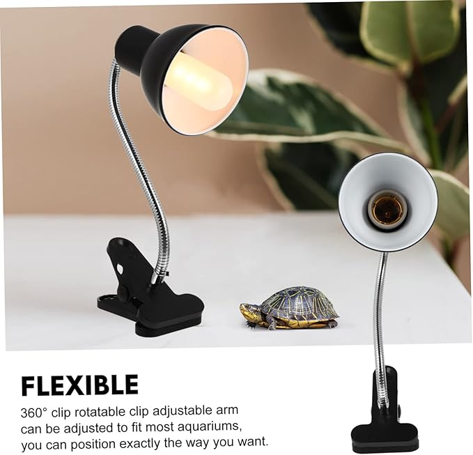 VICASKY Adjustable Reptile Heat Lamp Wide Shade for Tortoises Basking Spot Light Rack/Off Switch for Reptiles and Terrariums