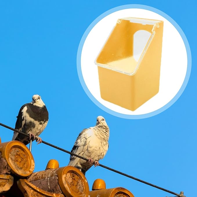 Pigeon Feeder, Food Storage Case, Single Hole Hanging Box, Dove Bird Feeding Case for Parrots Canaries Chickens Pigeons, Coffee